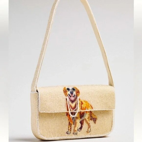 Anthropologie Fiona Beaded Bag Womens Dog Lover Chic Vibrant Whimsical Y2K